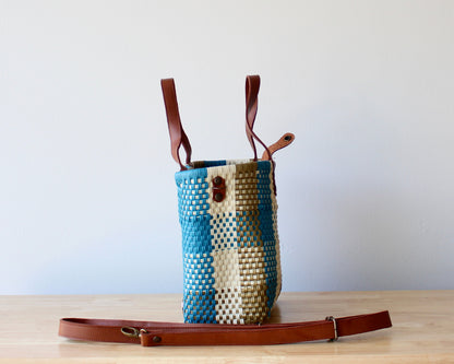 Ocean Blue & Gold Handwoven Purse by MexiMexi MexiMexi