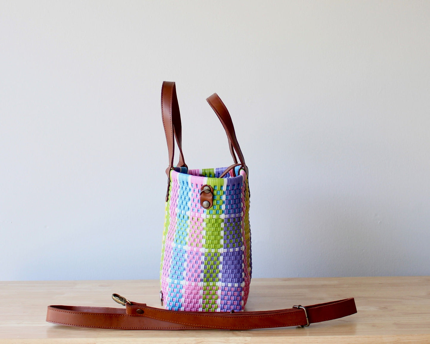 Vida Woven Purse – Pastel Plaid MexiMexi