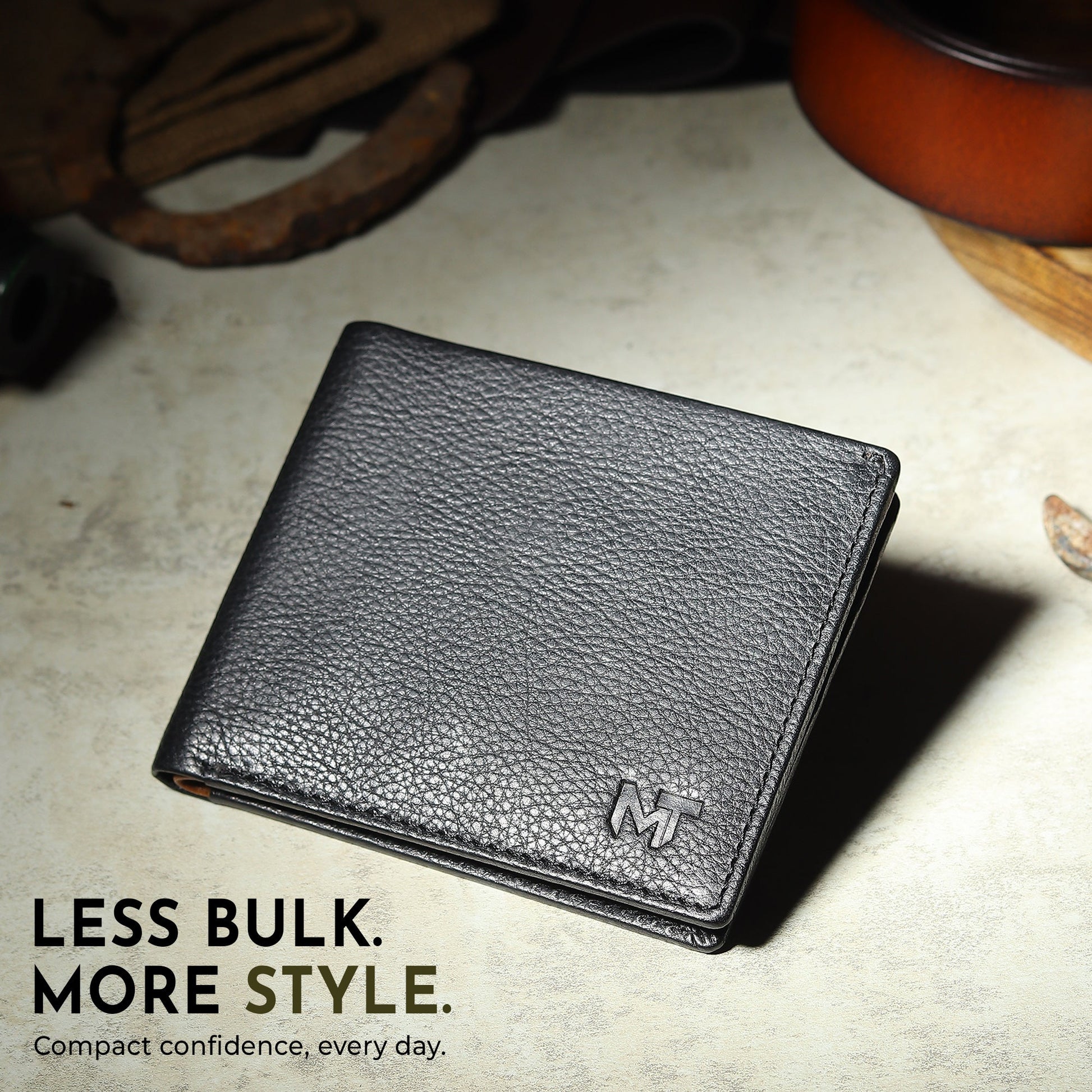 Black Minimal Contrast Wallet Classy Leather Bags