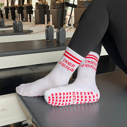 I'm Nicer After Pilates Grip Socks Ivy + Cloth