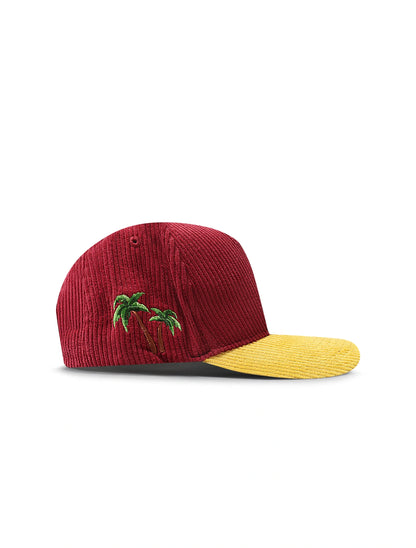 Reference Paradise La Corduroy Hat - Burgundy/Yellow Denim Exchange