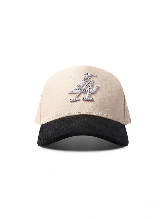 Reference Paradise La Crystals Hat - Cream/Black Corduroy Denim Exchange