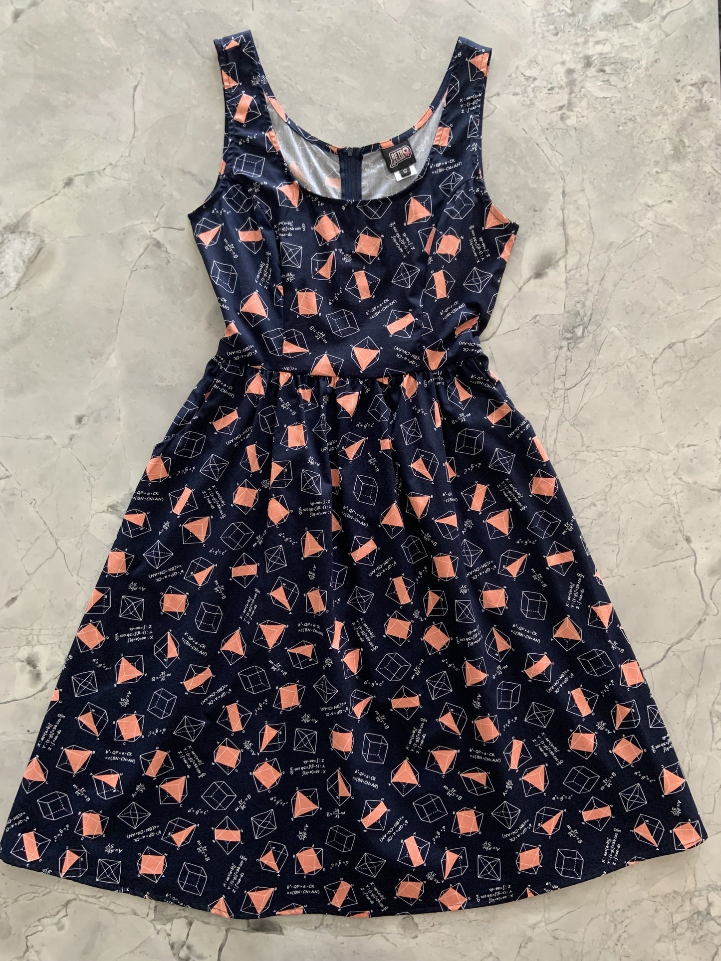 Math Fit & Flare  Dress - XS only, 1 left! Retrolicious