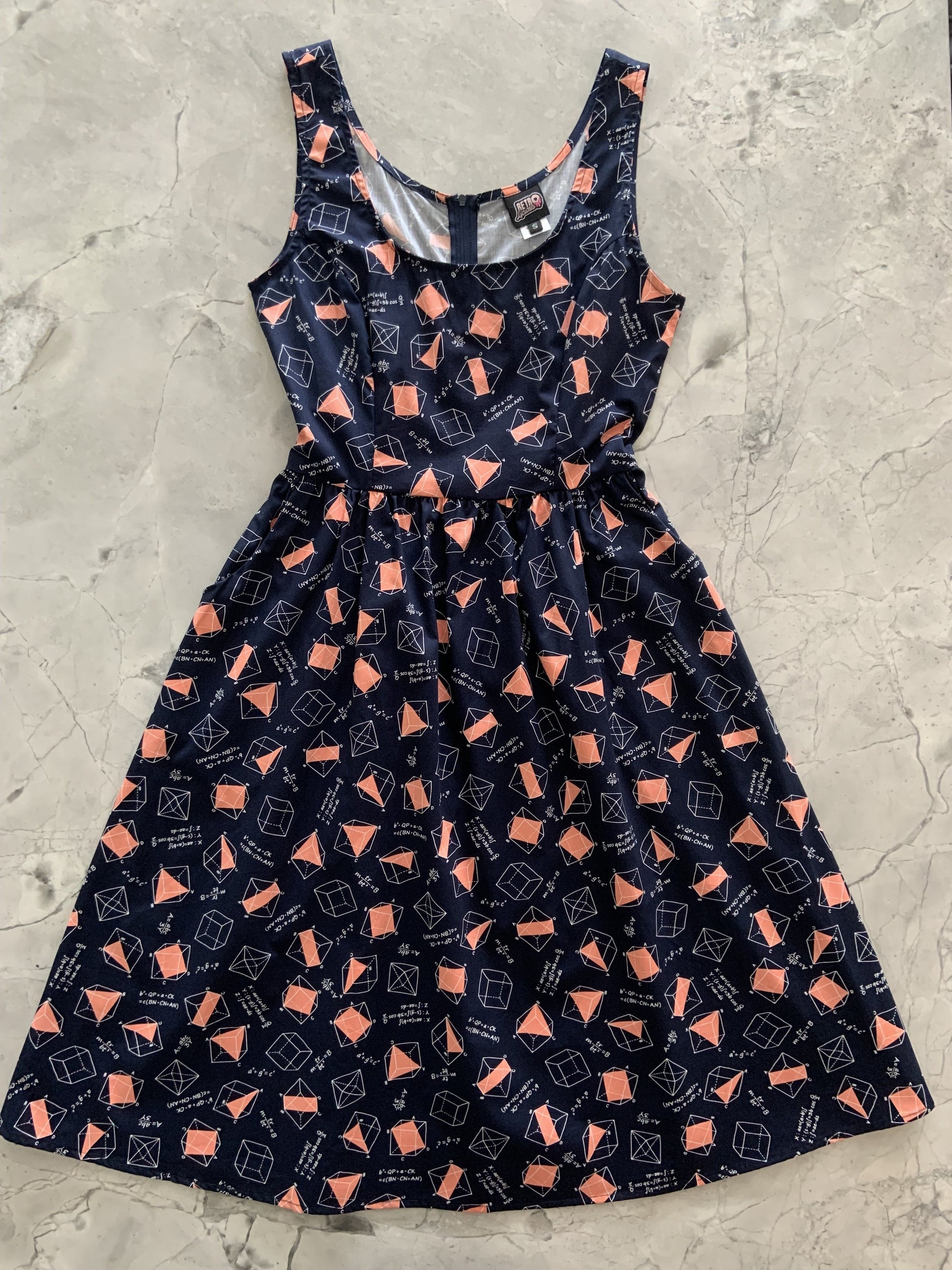 Math Fit & Flare  Dress - XS only, 1 left! Retrolicious