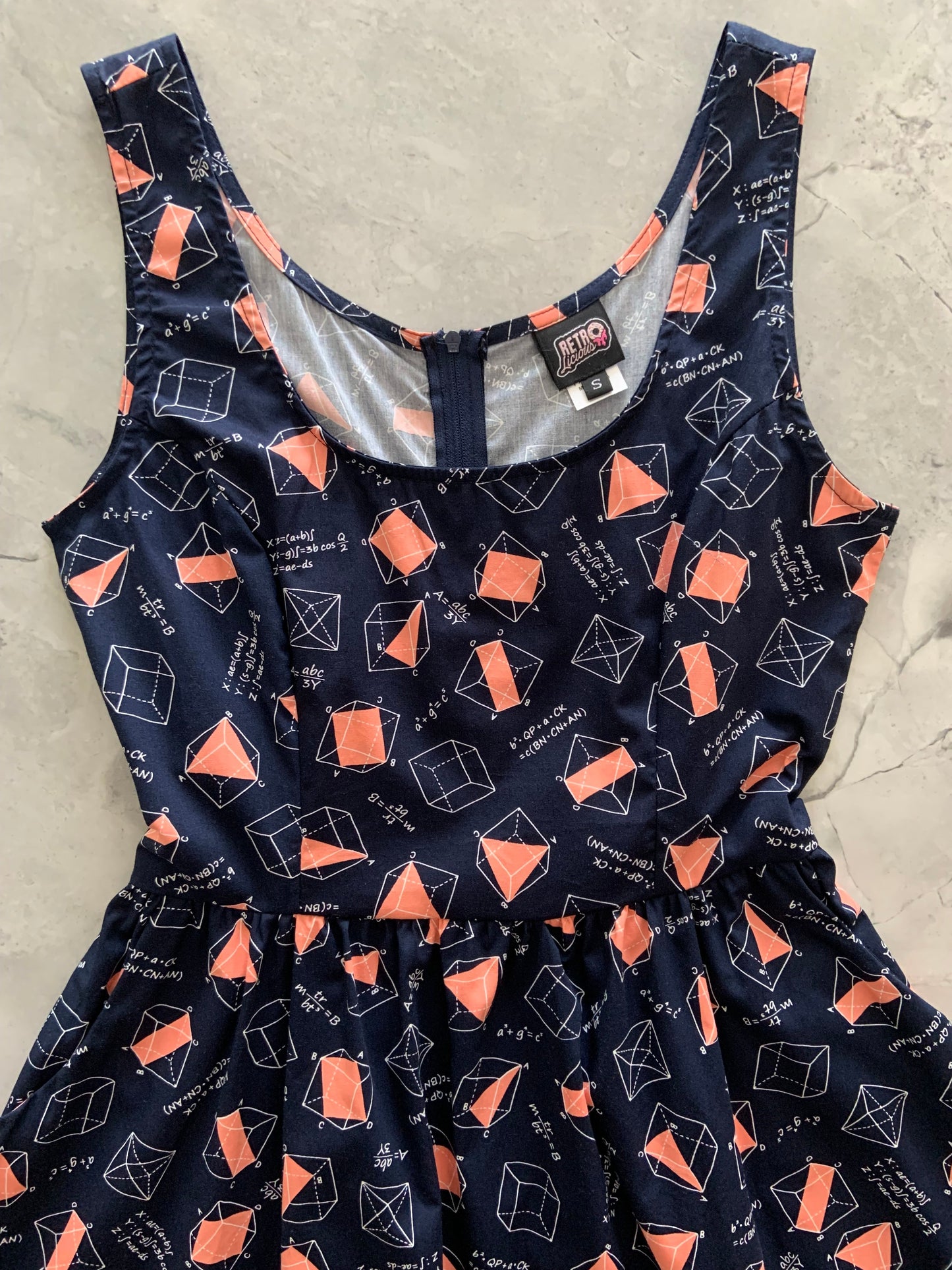 Math Fit & Flare  Dress - XS only, 1 left! Retrolicious