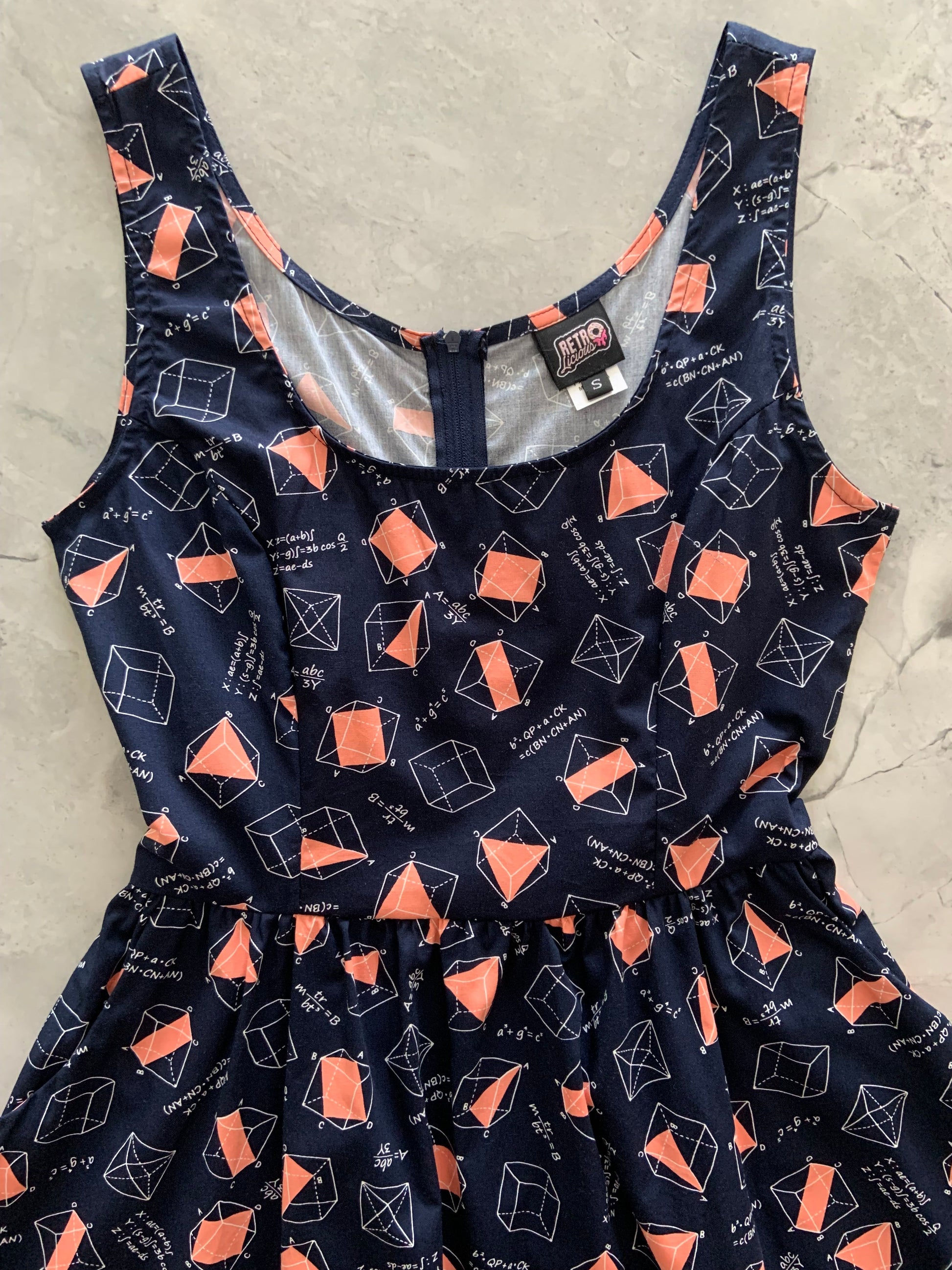 Math Fit & Flare  Dress - XS only, 1 left! Retrolicious