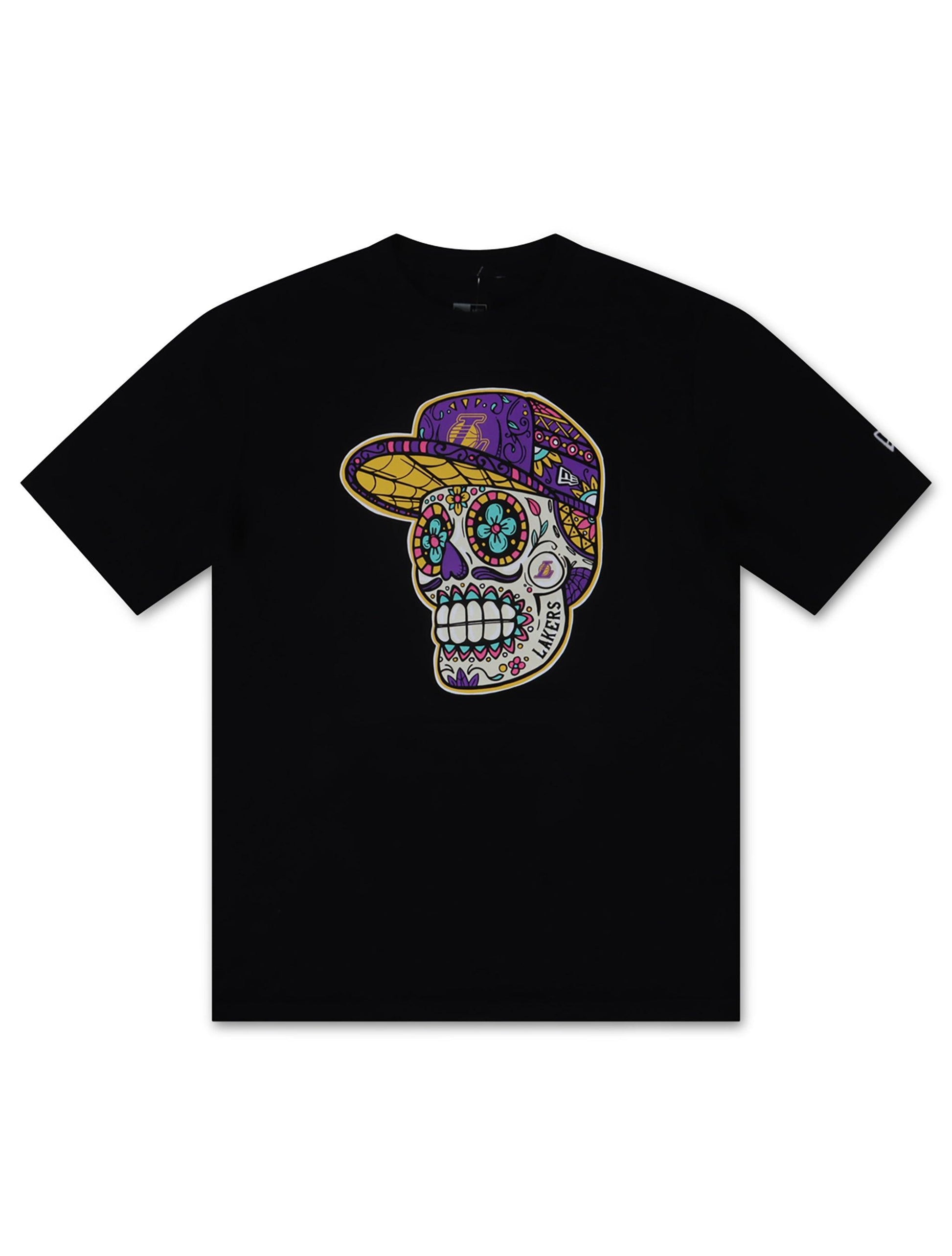 New Era La Lakers Nba Sugar Skull Tee -  Black Denim Exchange