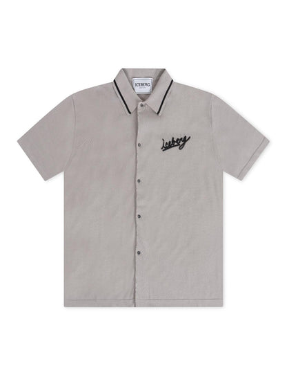 Iceberg Knitted Polo Shirt - Beige Denim Exchange