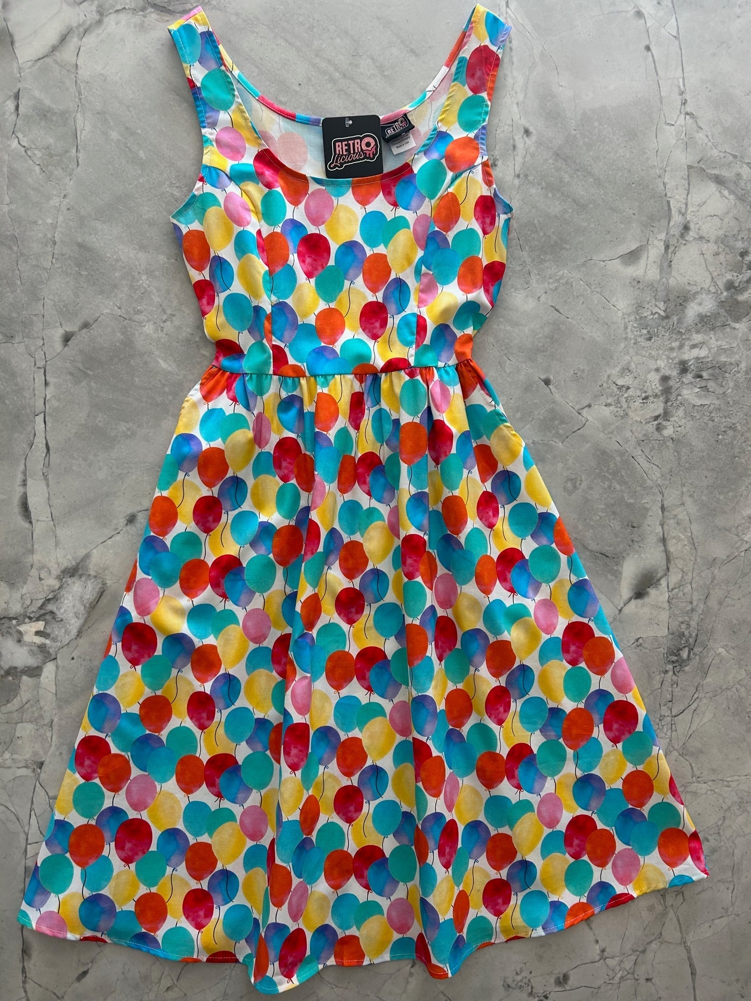 Balloons Fit & Flare Dress - Small only Retrolicious
