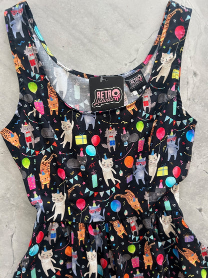 Party Cats Fit & Flare Dress Retrolicious