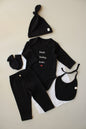 Best Baby Ever Black 5 Piece Newborn Set Honey and Hive