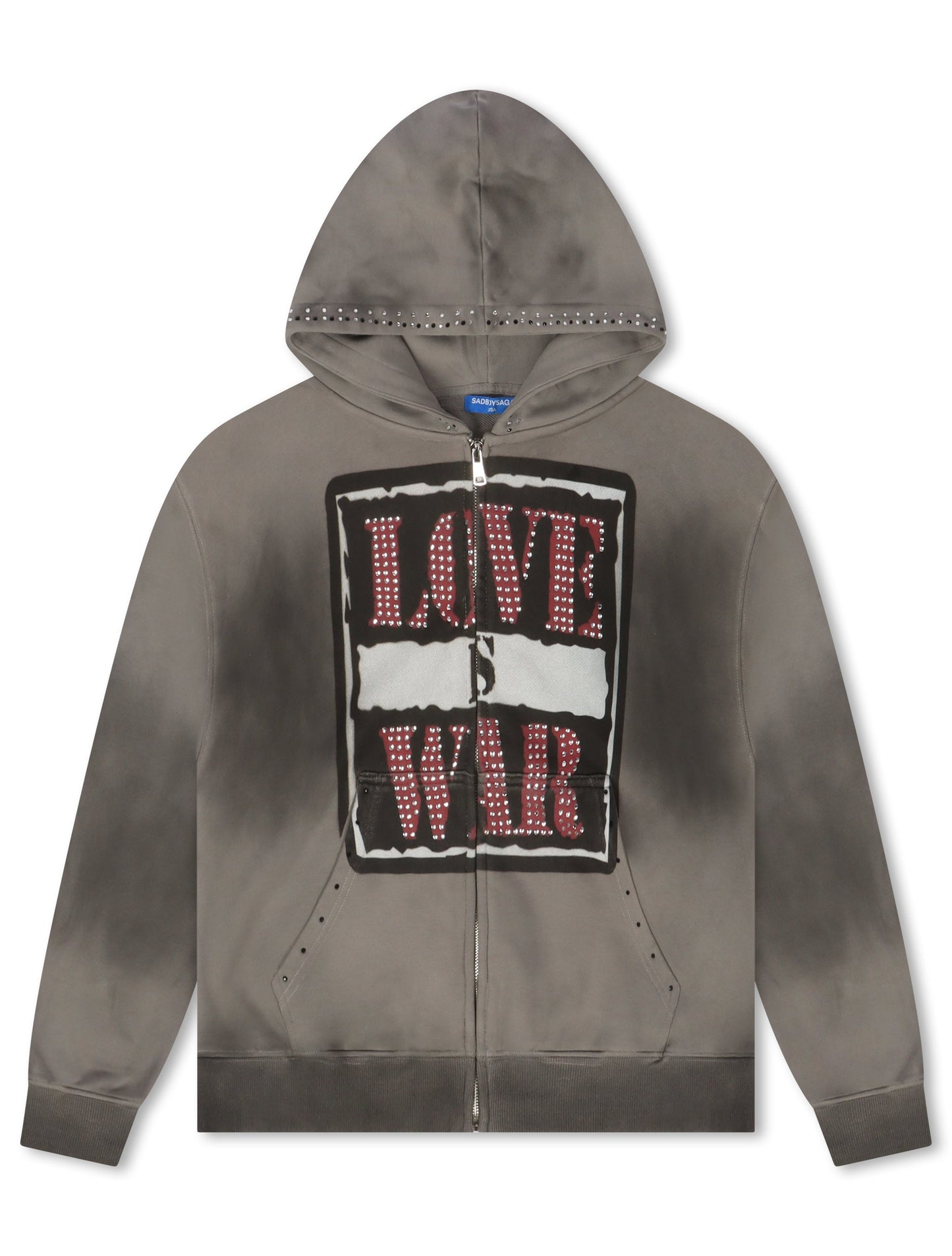 Sadboysaga Love is War Hoodie - Washed Black Denim Exchange