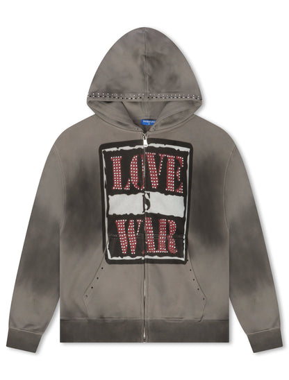 Sadboysaga Love is War Hoodie - Washed Black Denim Exchange