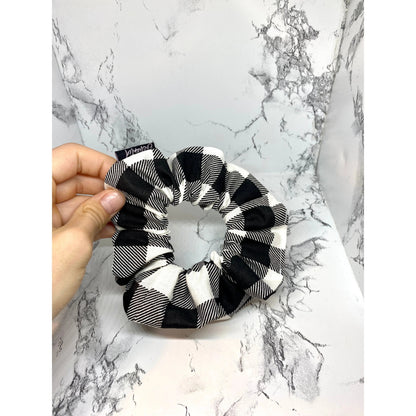 Mini Black and White Buffalo Christmas Scrunchie Enchanted Scrunch