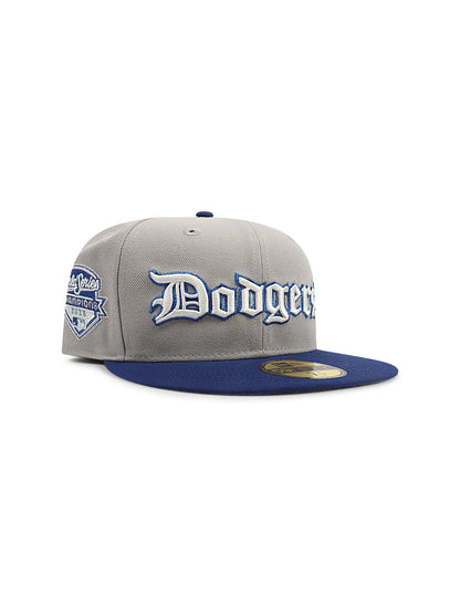 New Era 5950 Dodgers Champions Script Hat - Grey Denim Exchange