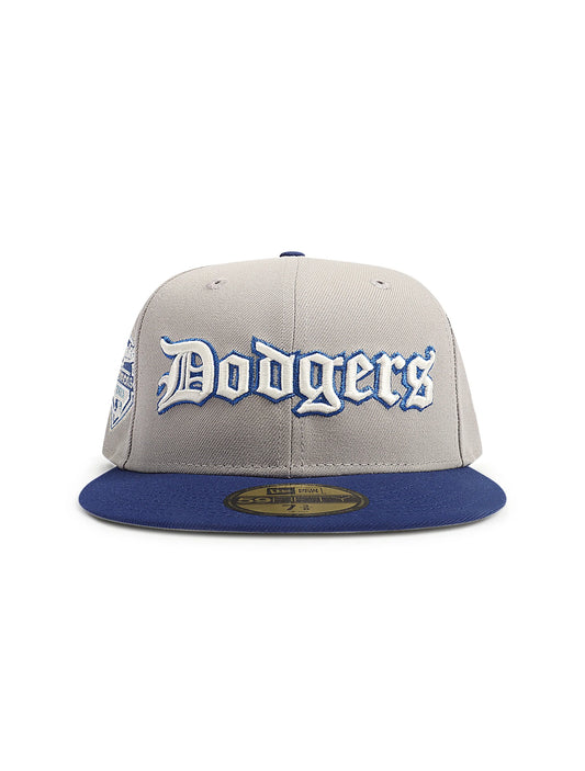 New Era 5950 Dodgers Champions Script Hat - Grey Denim Exchange