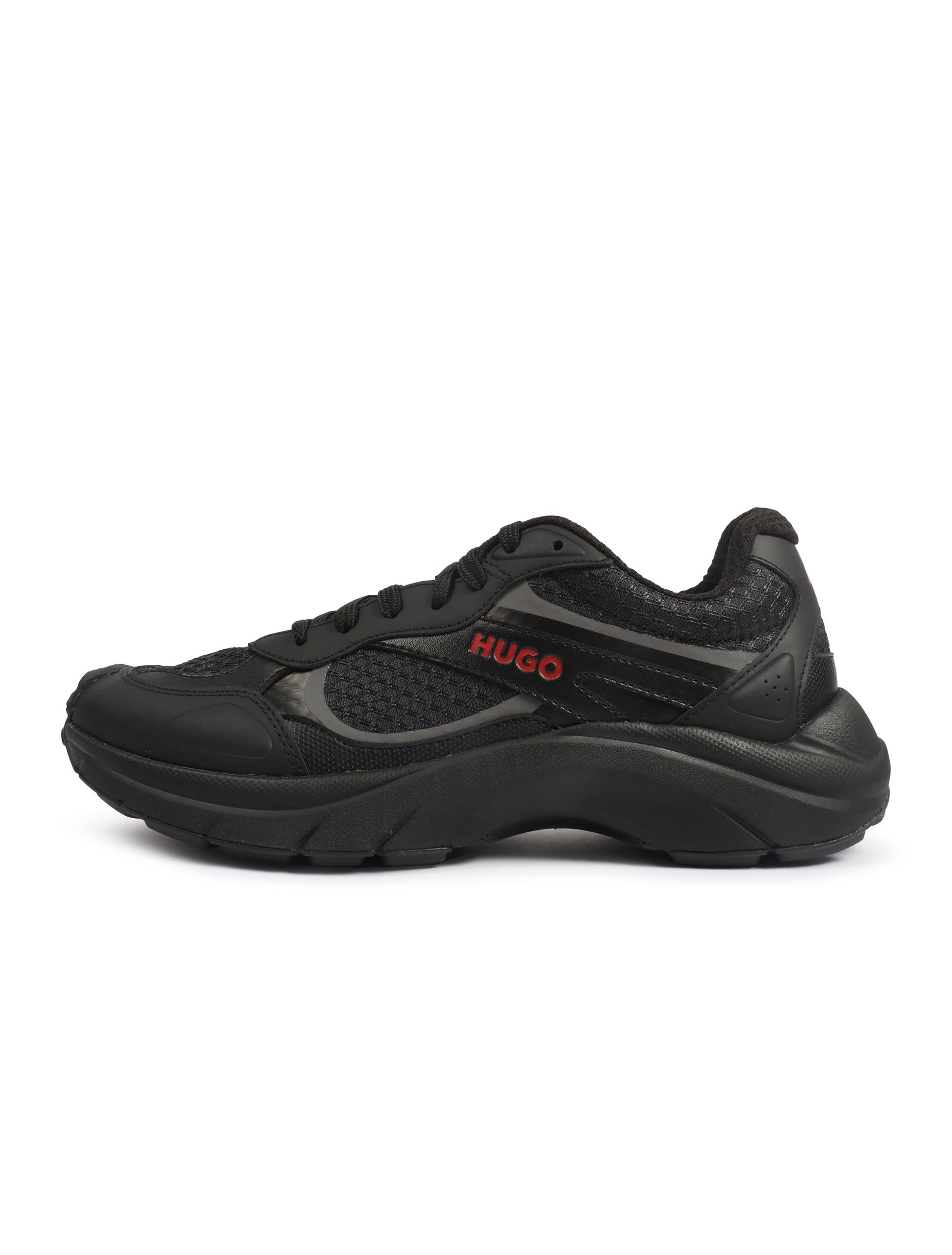 Hugo Boss Mens Trainers Leather Mesh - Black Denim Exchange