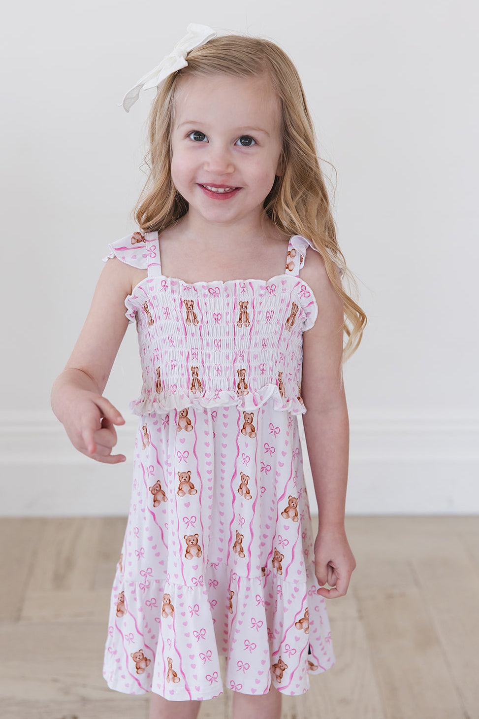 Cherie - Smocked Dress Blush Lotus