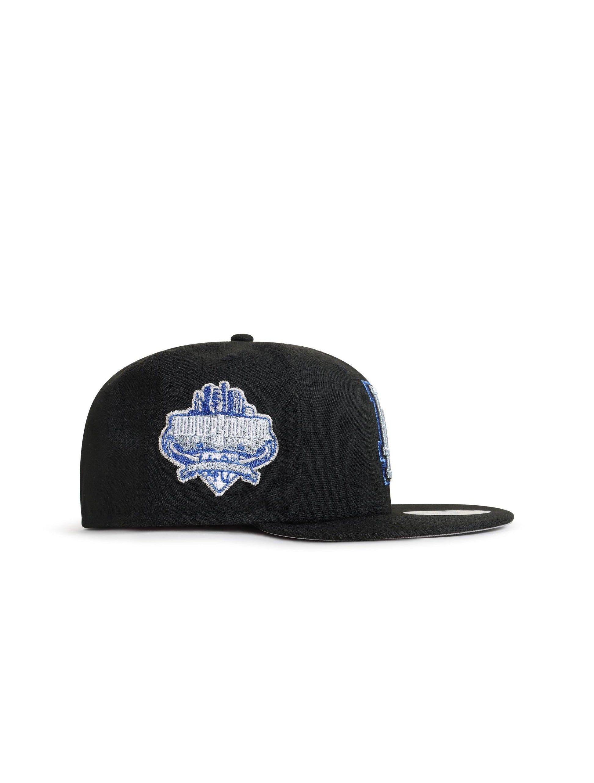New Era 5950 Dodgers 40th Anniversary Hat - Black/Metallic Blue Denim Exchange