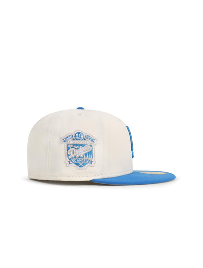 New Era 5950 Dodgers 40Th Anniversary Hat - Chrome/Southwest Blue Denim Exchange