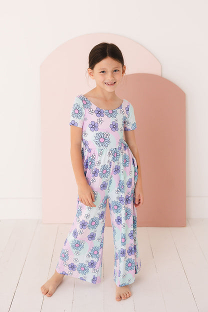 Blake - Wide Leg Romper Blush Lotus
