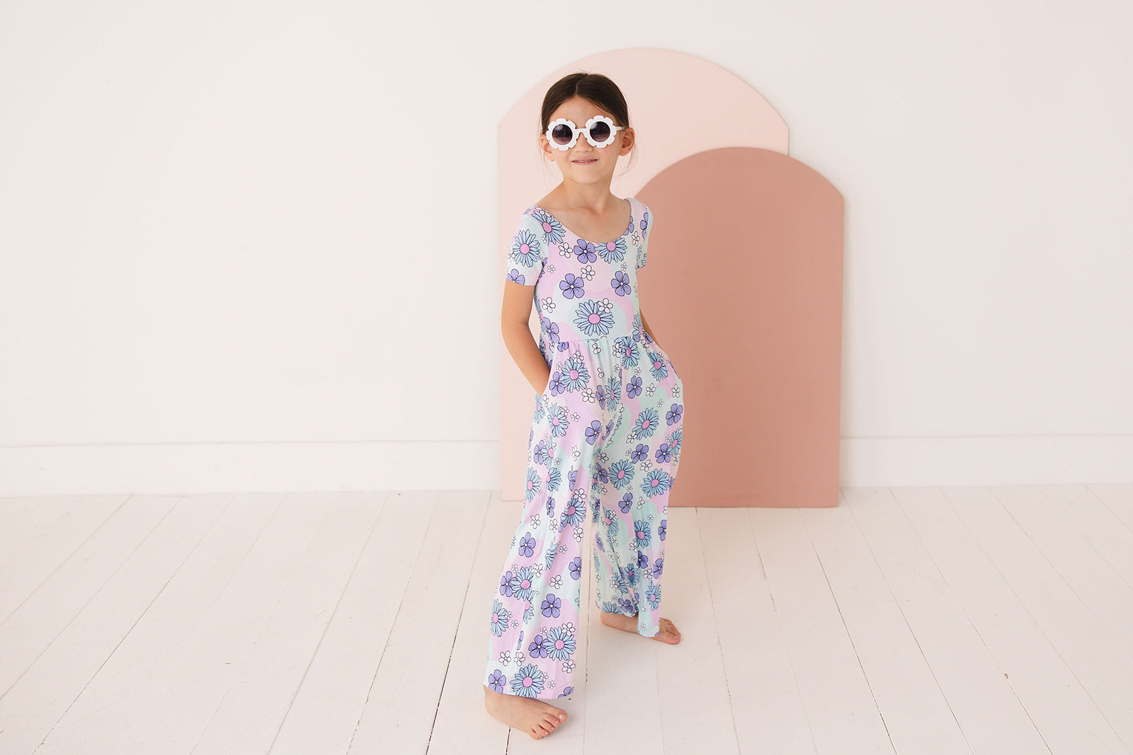 Blake - Wide Leg Romper Blush Lotus