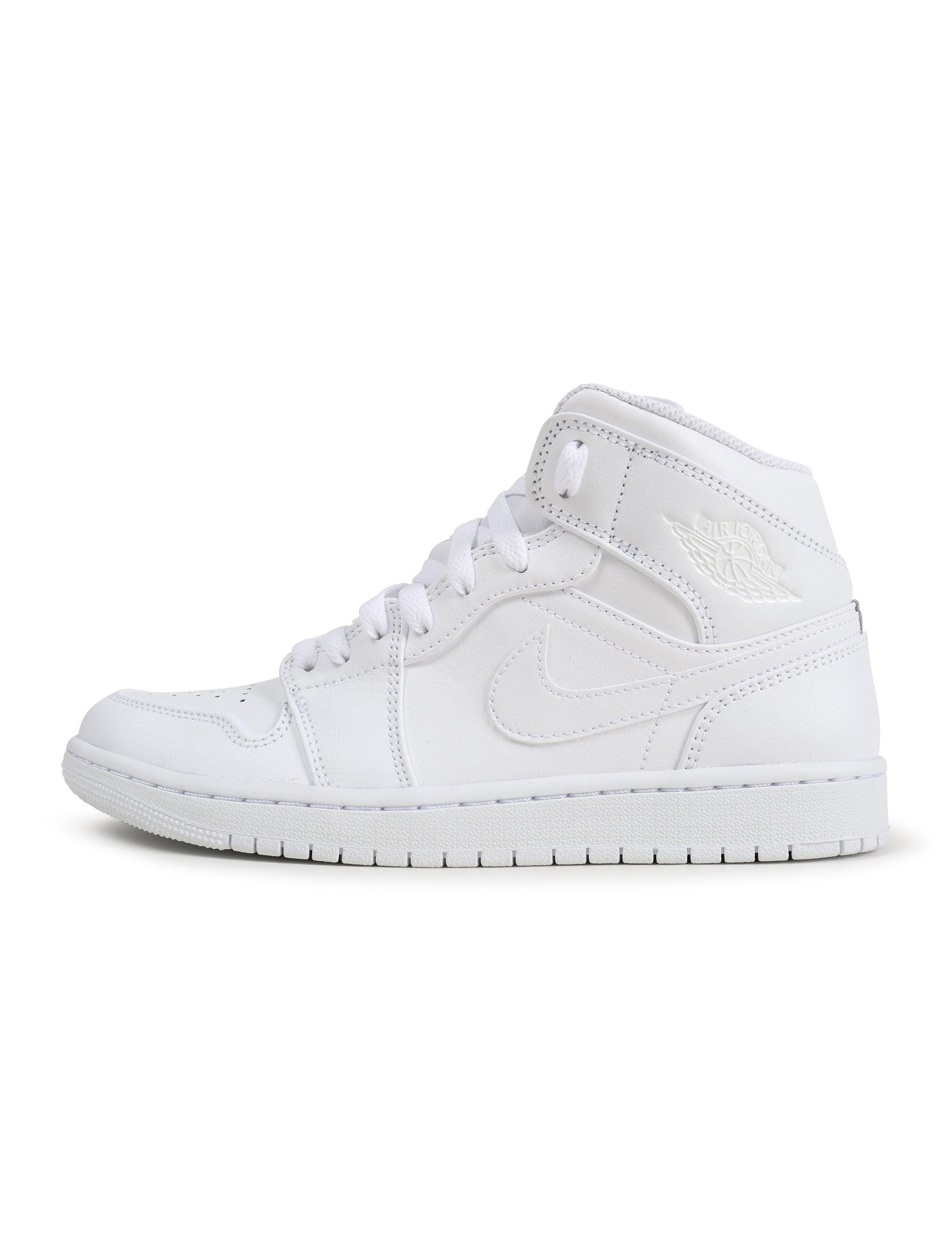 Air Jordan Mens 1 Mid - Triple White Denim Exchange