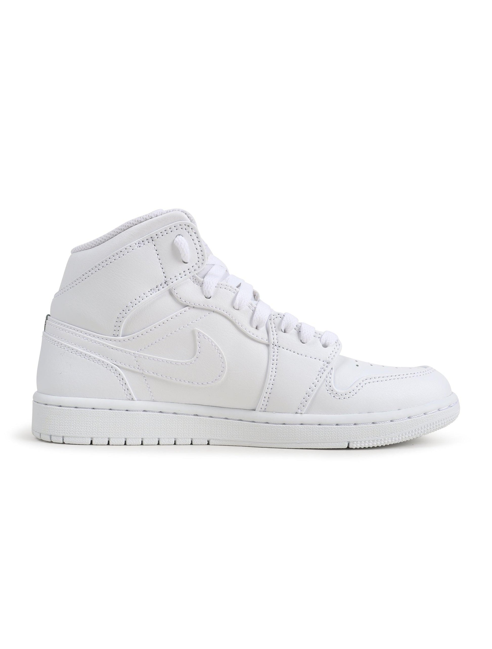 Air Jordan Mens 1 Mid - Triple White Denim Exchange