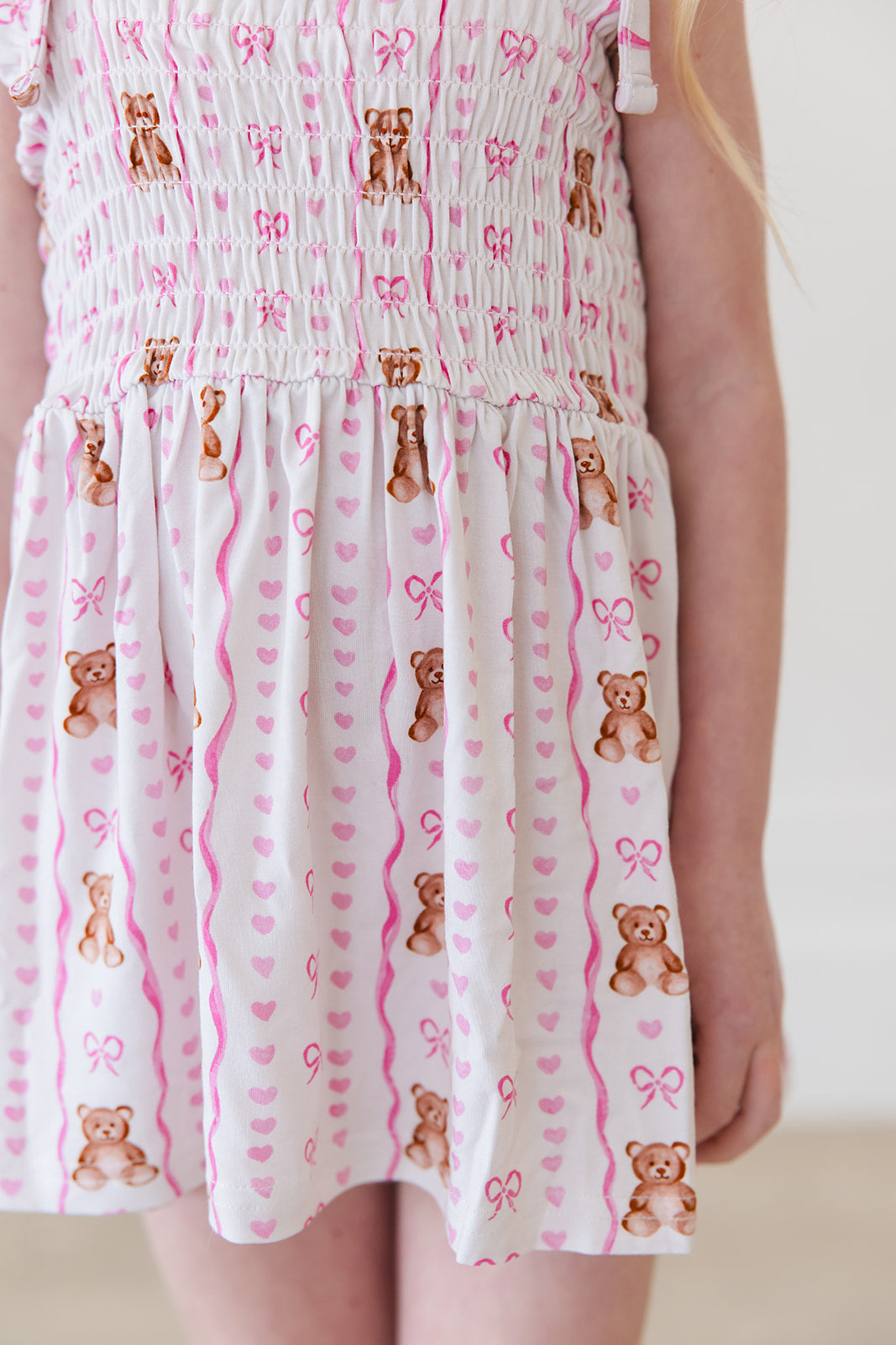 Cherie - Smocked Diaper Dress Set Blush Lotus