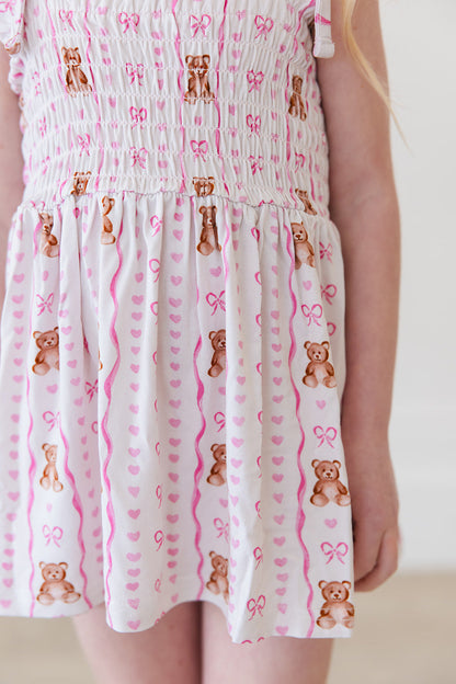 Cherie - Smocked Diaper Dress Set Blush Lotus