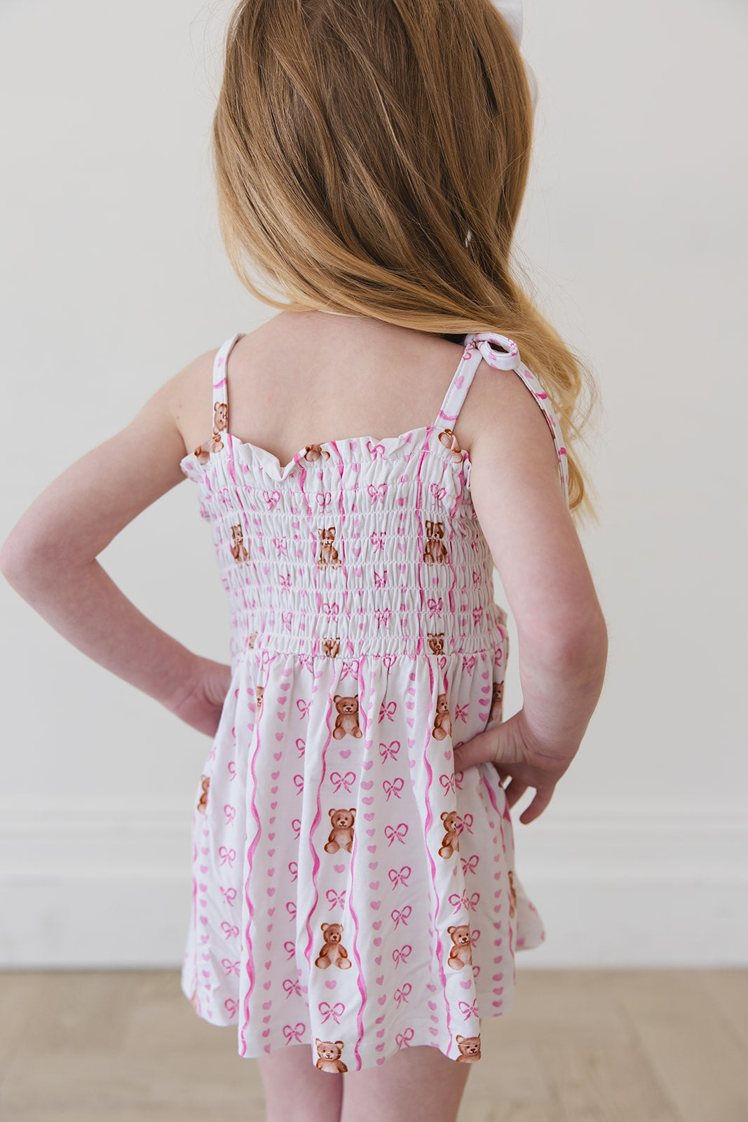 Cherie - Smocked Diaper Dress Set Blush Lotus