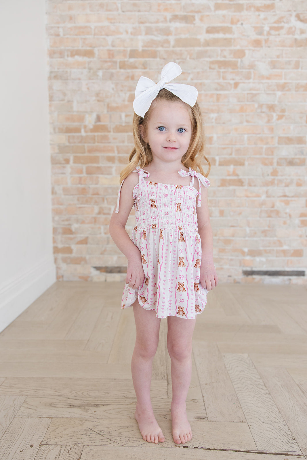 Cherie - Smocked Diaper Dress Set Blush Lotus