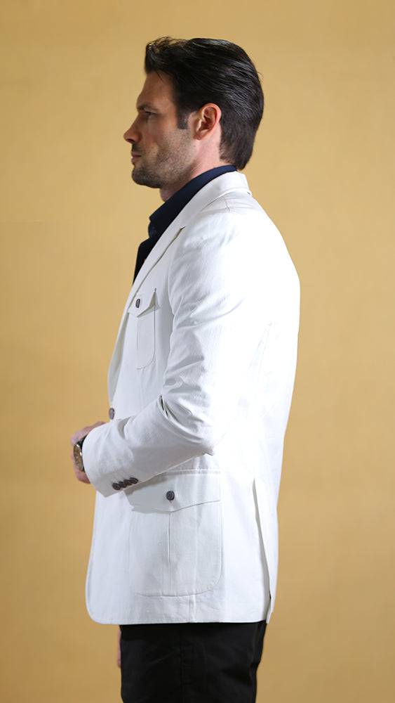 The Bespoke Blazer (Pure White) Bright Moons