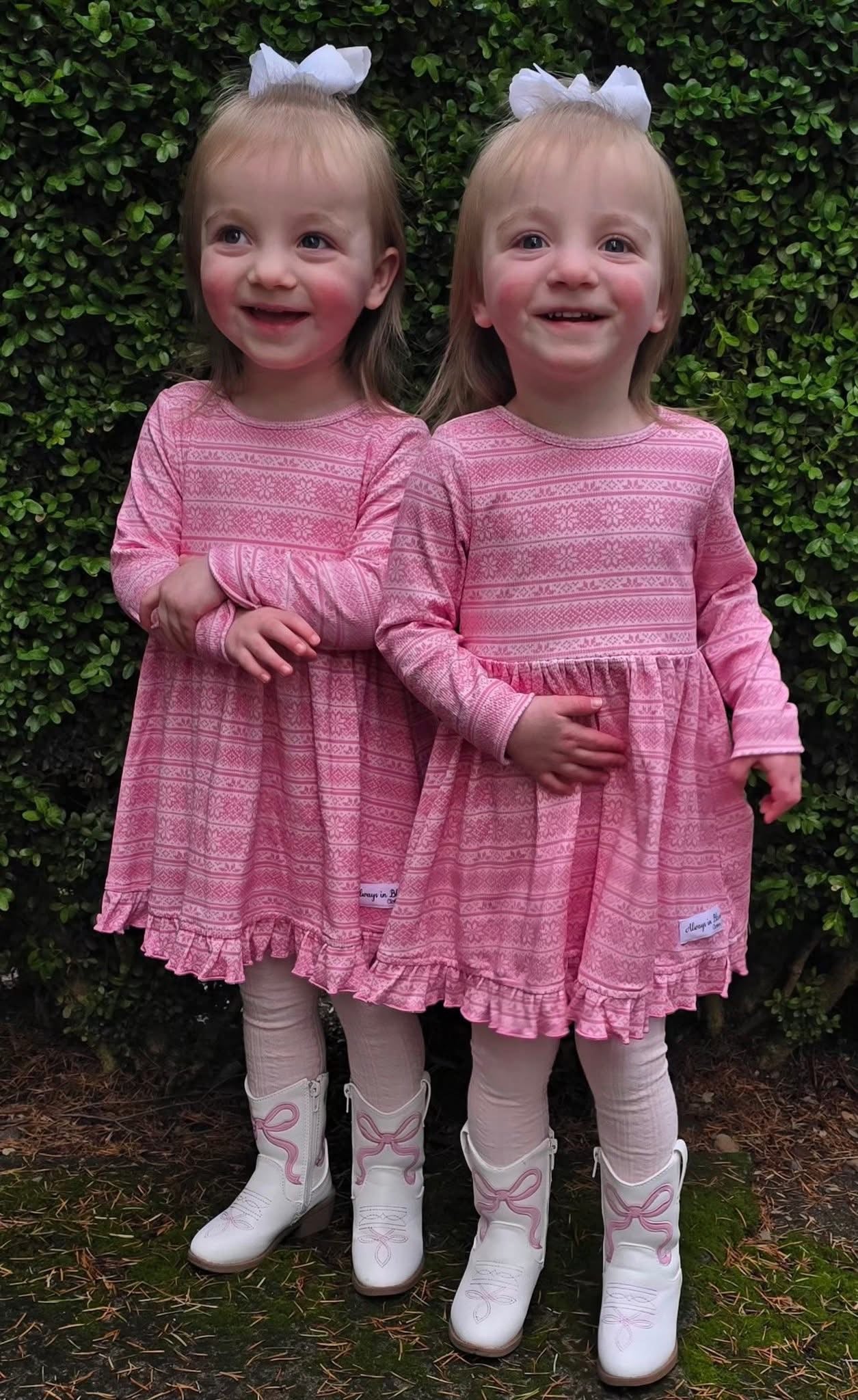 Luxe Ribbed Knit Twirl Dress -Peppermint Pink Always In Bloom Clothing Co