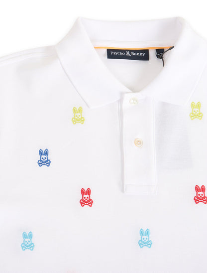 Psycho Bunny Bonham Pique Polo - White Denim Exchange