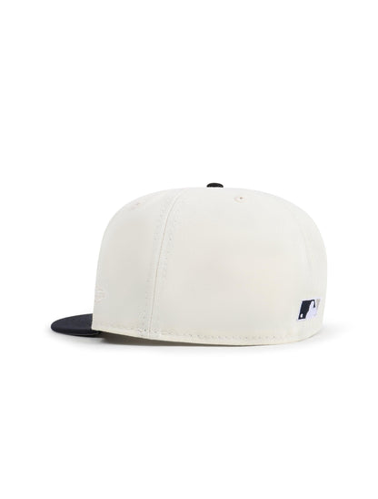 New Era 5950 New York Yankees World Series Patch Hat - Chrome/Navy Denim Exchange