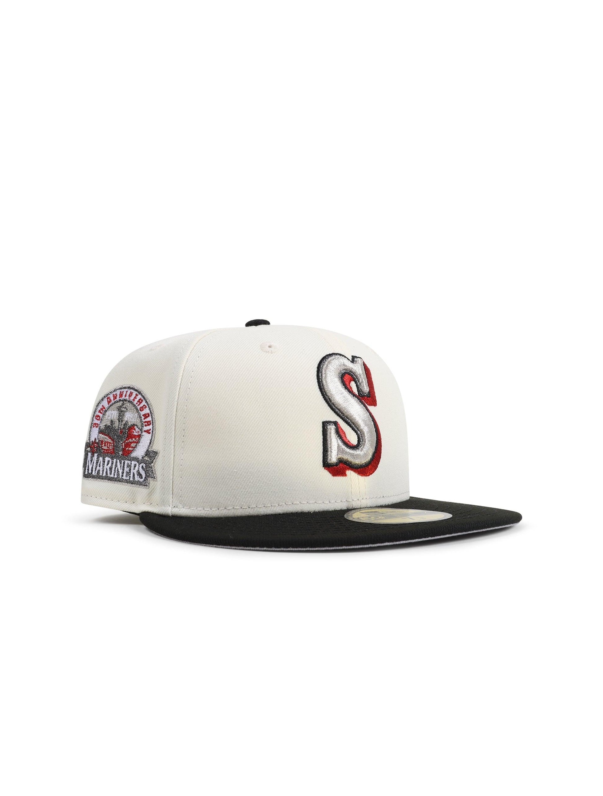 New Era 5950 Seattle Mariners 30th Anniversary Patch Hat - Chrome/Red Denim Exchange