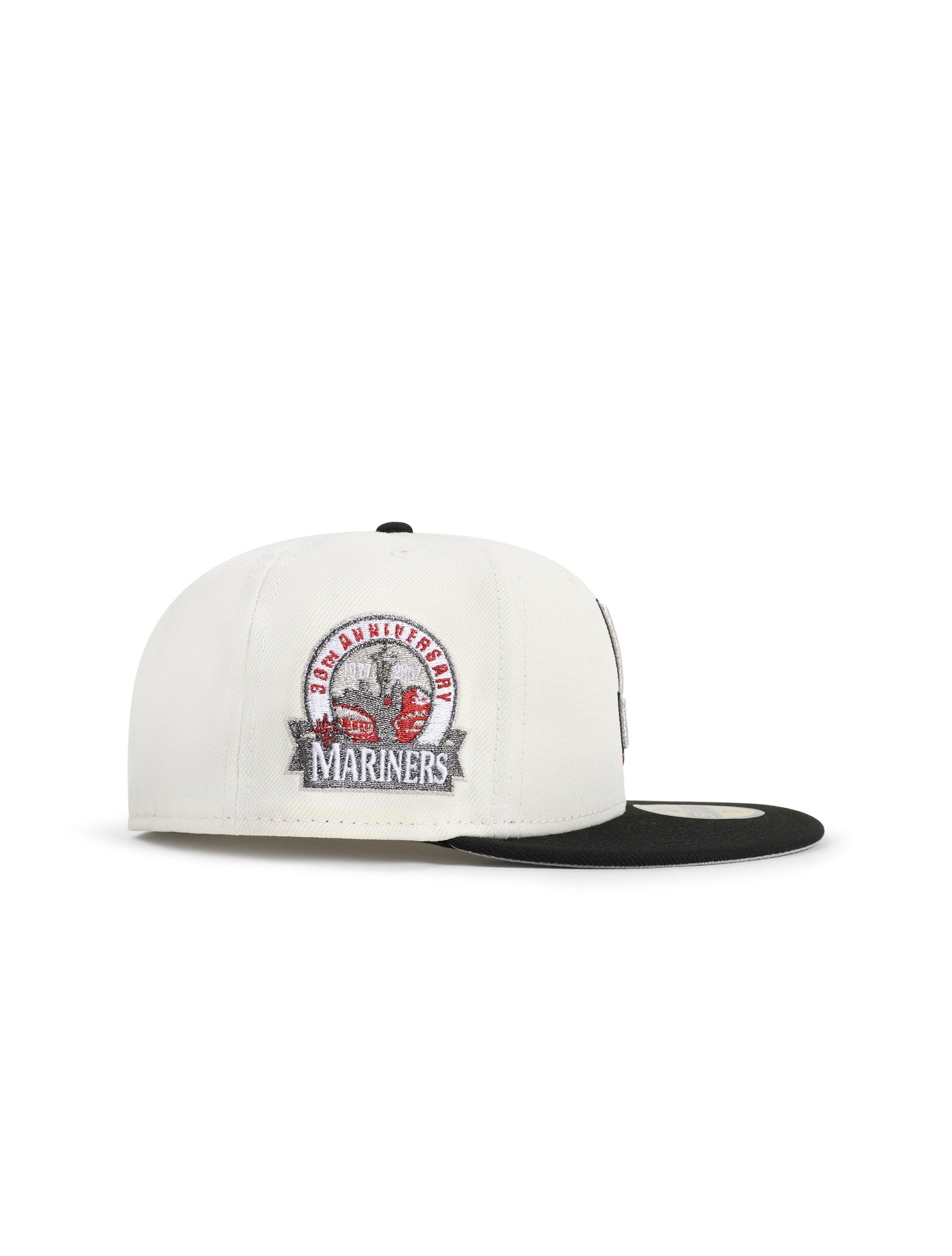 New Era 5950 Seattle Mariners 30th Anniversary Patch Hat - Chrome/Red Denim Exchange