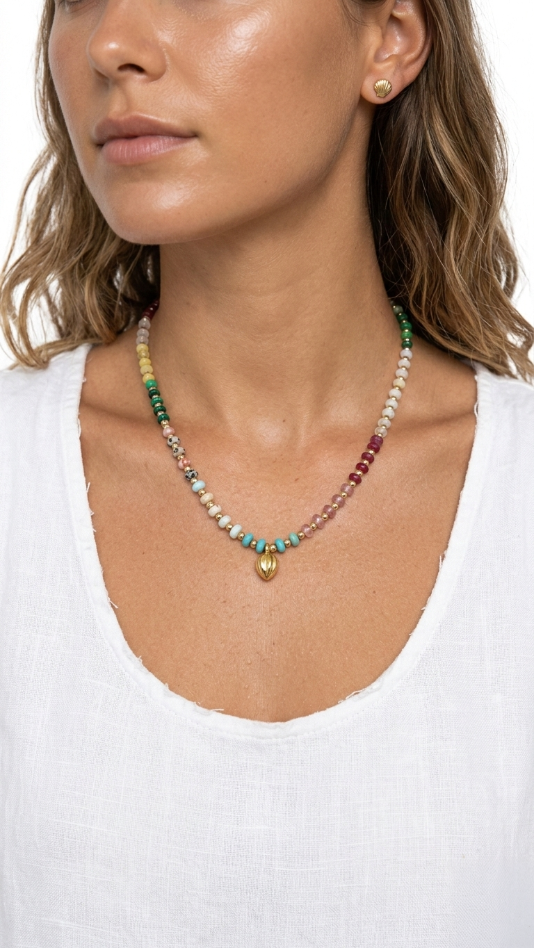 The Aurora Beaded Island Necklace Tinyloverclothing