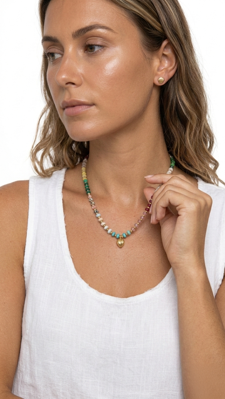 The Aurora Beaded Island Necklace Tinyloverclothing