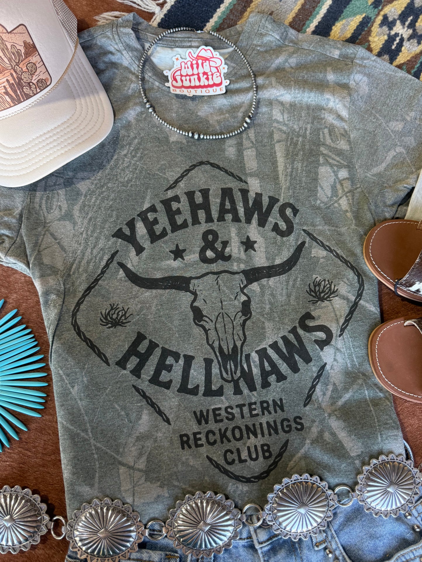 Yeehaws And Hellnaws RealTree Camo Graphic Tee Wild Junkie