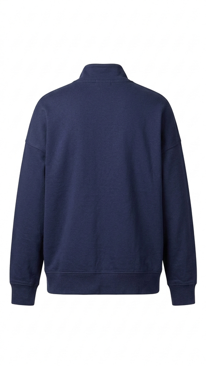 Men’s Navy Zip-Up Sweatshirt - Desert Core Piece - Fleece Jacket - Clearance!-L Tinyloverclothing