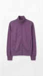 Purple Full Zip Mock Neck Sweatshirt Jacket Size Large Cotton Blend Welt Pockets Tinyloverclothing