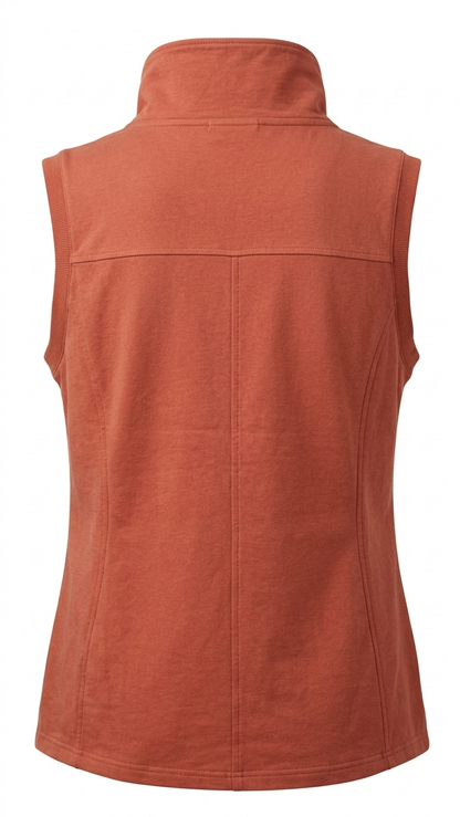 Women's Burnt Orange Full Zip Vest Sleeveless Sweatshirt Jacket New Clearance Tinyloverclothing