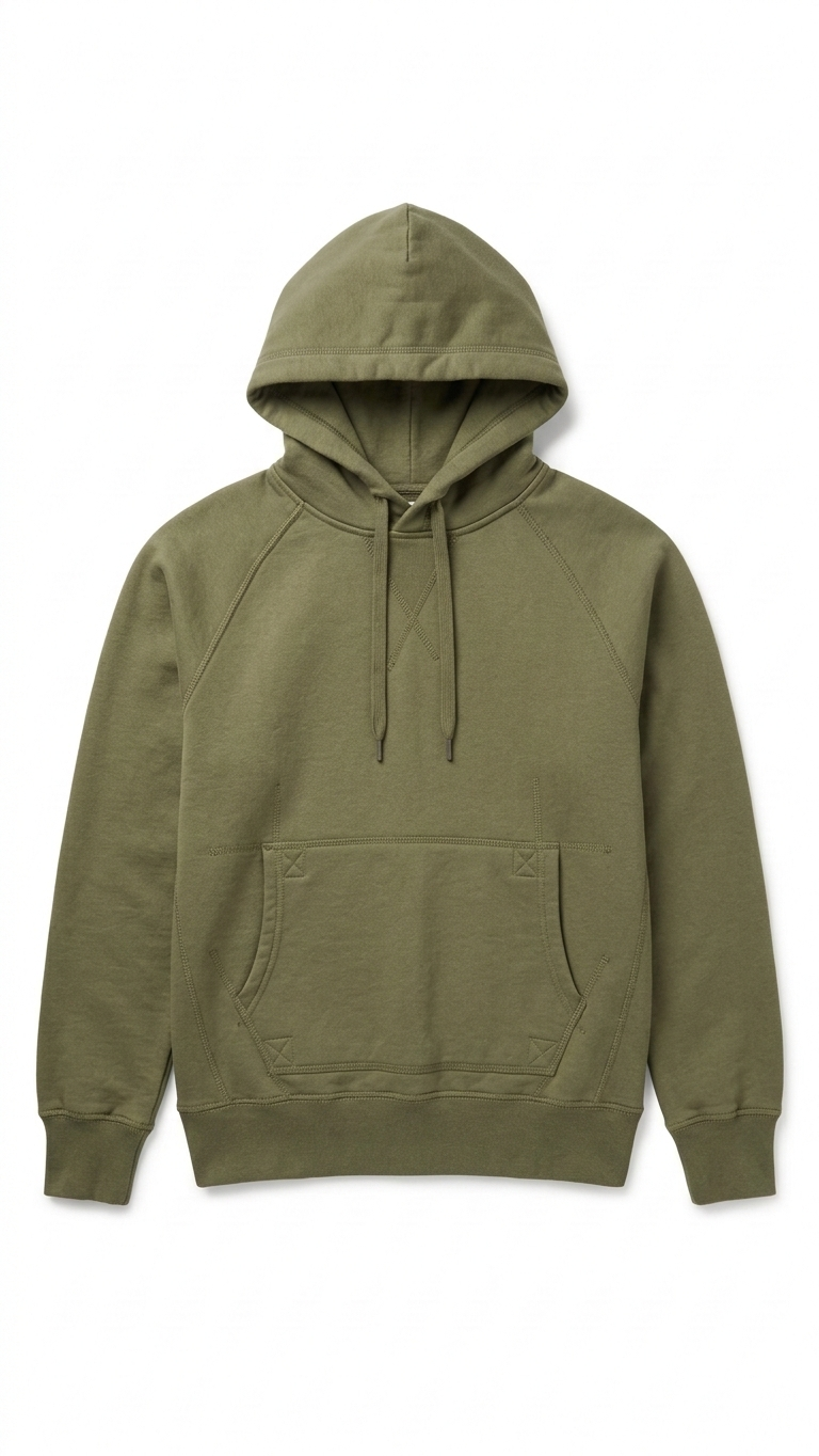 Olive Green Raglan Pullover Hoodie Sweatshirt | Men's Size XS | Clearance Tinyloverclothing