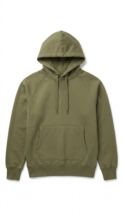Olive Green Raglan Pullover Hoodie Sweatshirt | Men's Size XS | Clearance Tinyloverclothing