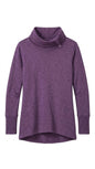 Purple 100% Cotton Slub Knit Cowl Neck Top Size Medium Asymmetrical Thumbhole Tinyloverclothing