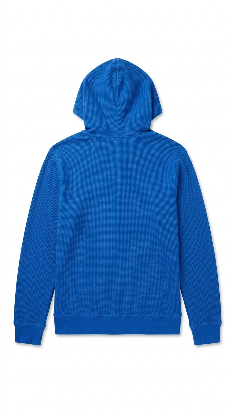 Women's XL Blue Waffle Knit Zip Up Hoodie Thermal Sweatshirt CLEARANCE! Tinyloverclothing