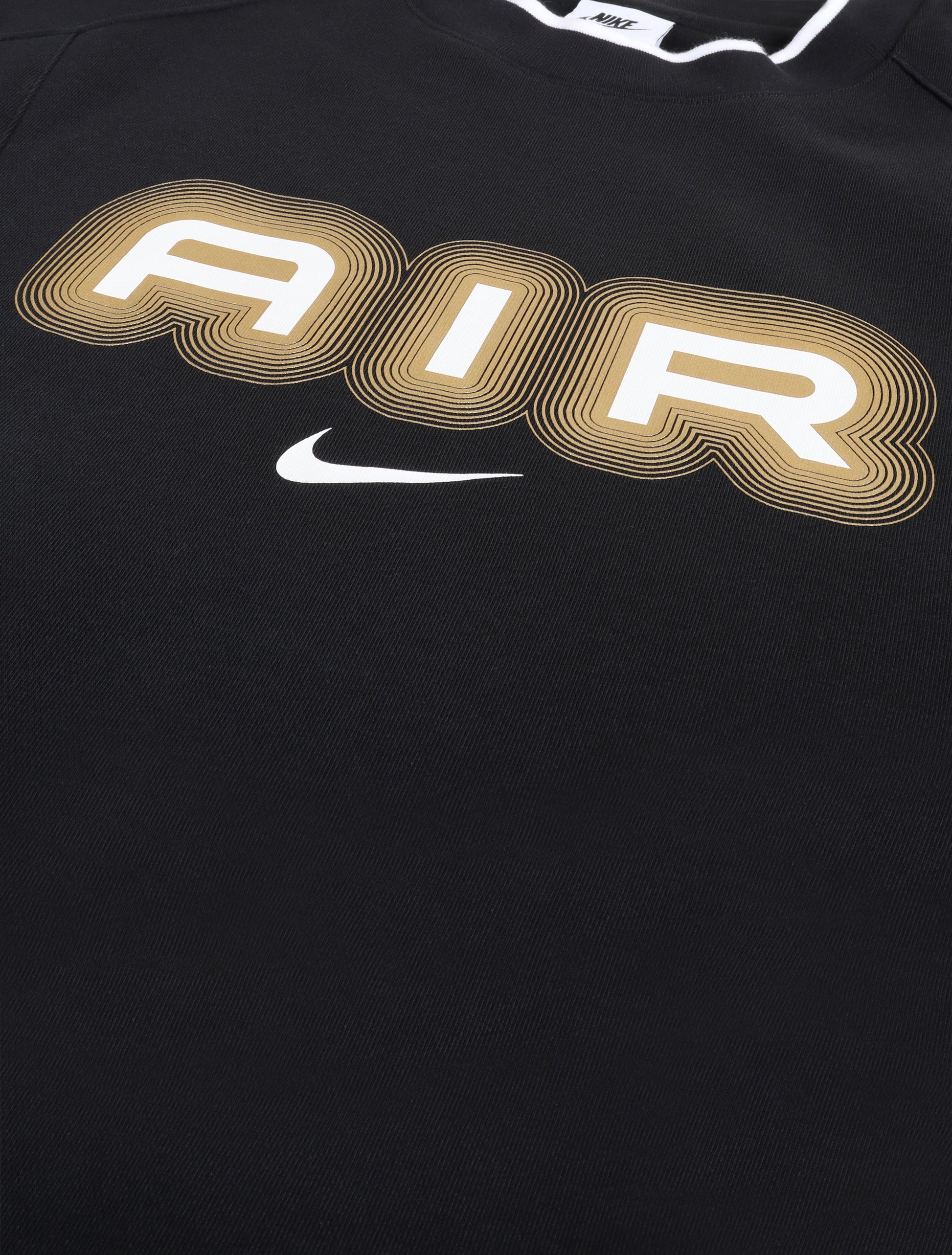 Nike Mens Air Crew Fleece Crewneck - Black/Metallic Gold Denim Exchange