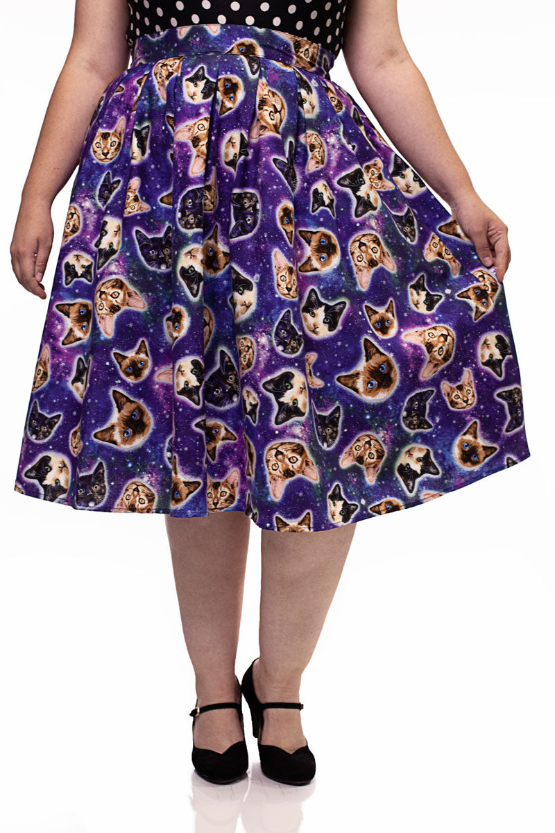 Doris Skirt in Space Cats Retrolicious